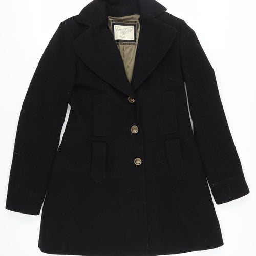 Guess Jeans Women's Black Wool Mid-Length Overcoat M