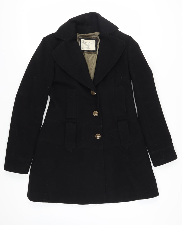 Guess Jeans Women's Black Wool Mid-Length Overcoat M