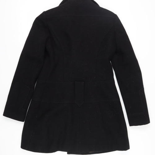 Guess Jeans Women's Black Wool Mid-Length Overcoat M