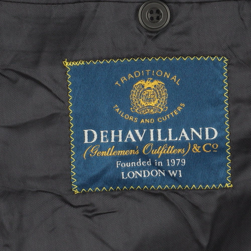 Dehavilland Men's Black Pinstripe Blazer Size 42L