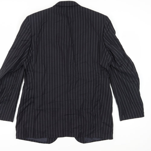 Dehavilland Men's Black Pinstripe Blazer Size 42L