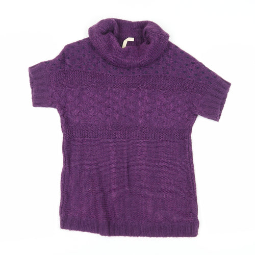 Little Stuff Women's Purple Cable-Knit Pullover, Size 14