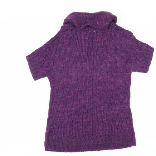 Little Stuff Women's Purple Cable-Knit Pullover, Size 14