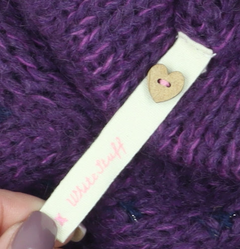 Little Stuff Women's Purple Cable-Knit Pullover, Size 14