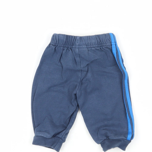 Adidas Unisex Baby Blue Jogger Trousers 0-3M - Cotton Comfort