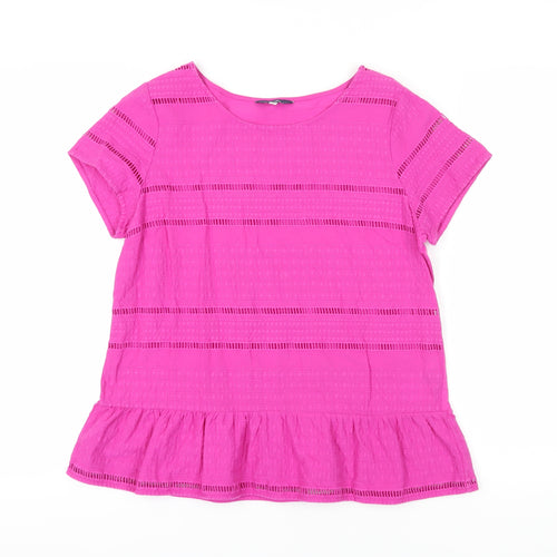 Joules Women's Pink Blouse Size 10 Short Sleeve