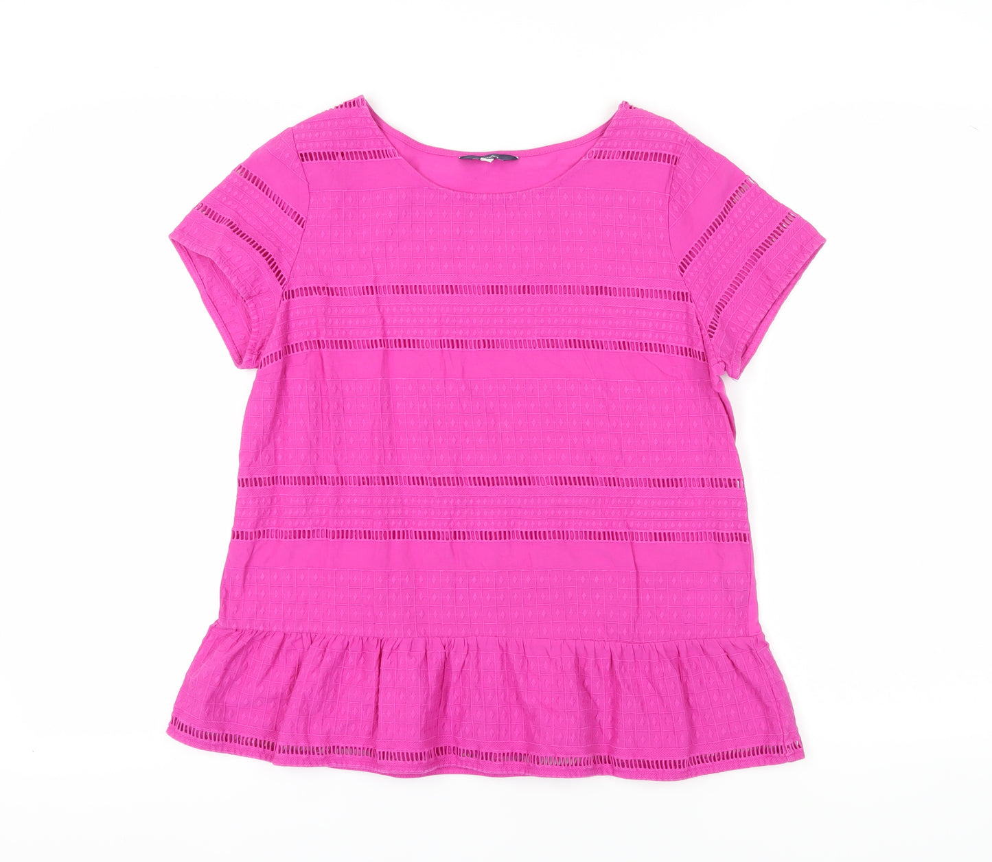 Joules Women's Pink Blouse Size 10 Short Sleeve