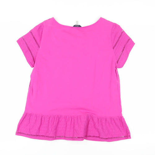 Joules Women's Pink Blouse Size 10 Short Sleeve