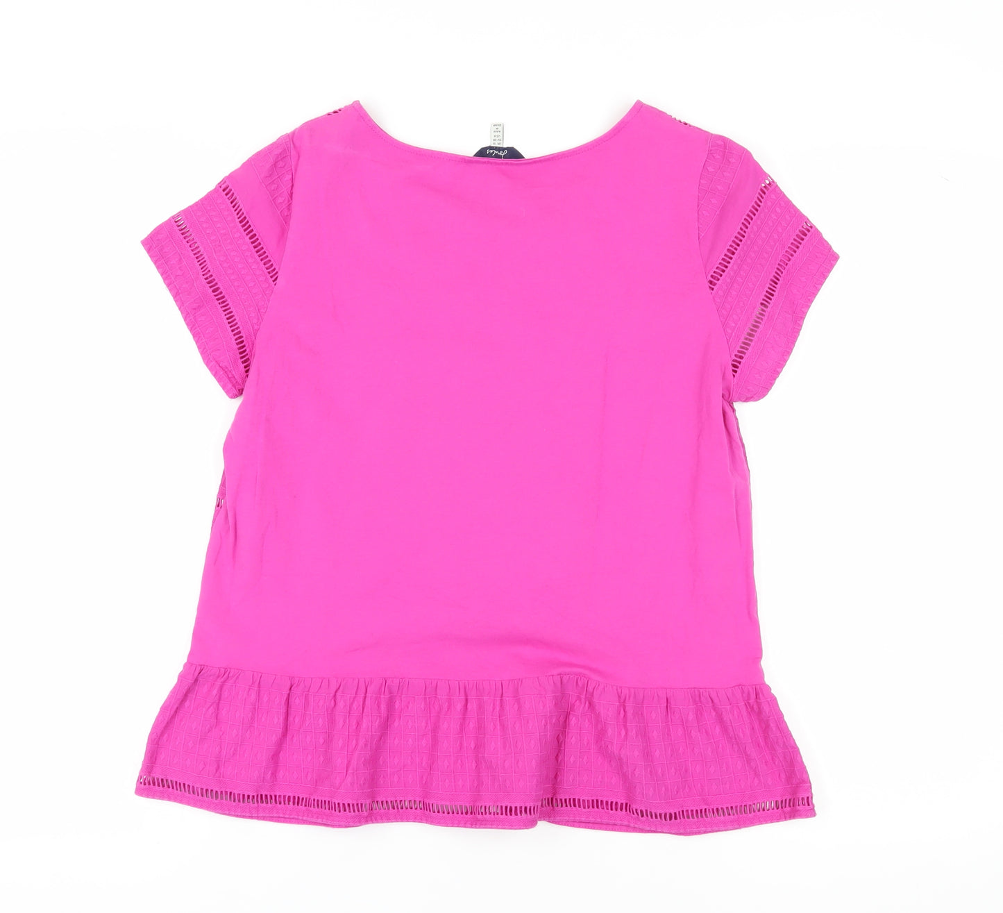 Joules Women's Pink Blouse Size 10 Short Sleeve