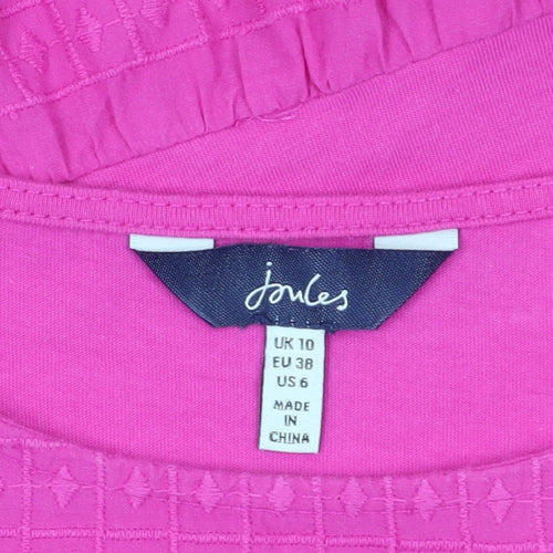 Joules Women's Pink Blouse Size 10 Short Sleeve