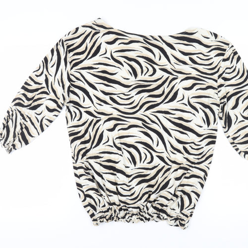Laura Ashley Women's Multicoloured Zebra Tunic Blouse Size 14