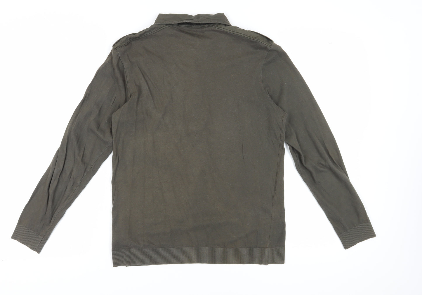 Ted Baker Men's Green Long Sleeve Polo Shirt, Size M