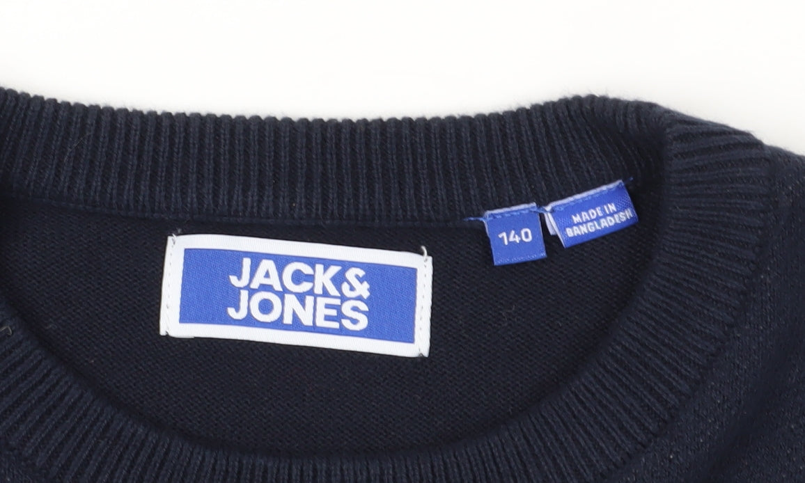 Jack & Jones Boys Blue Dino Christmas Jumper, Size 11