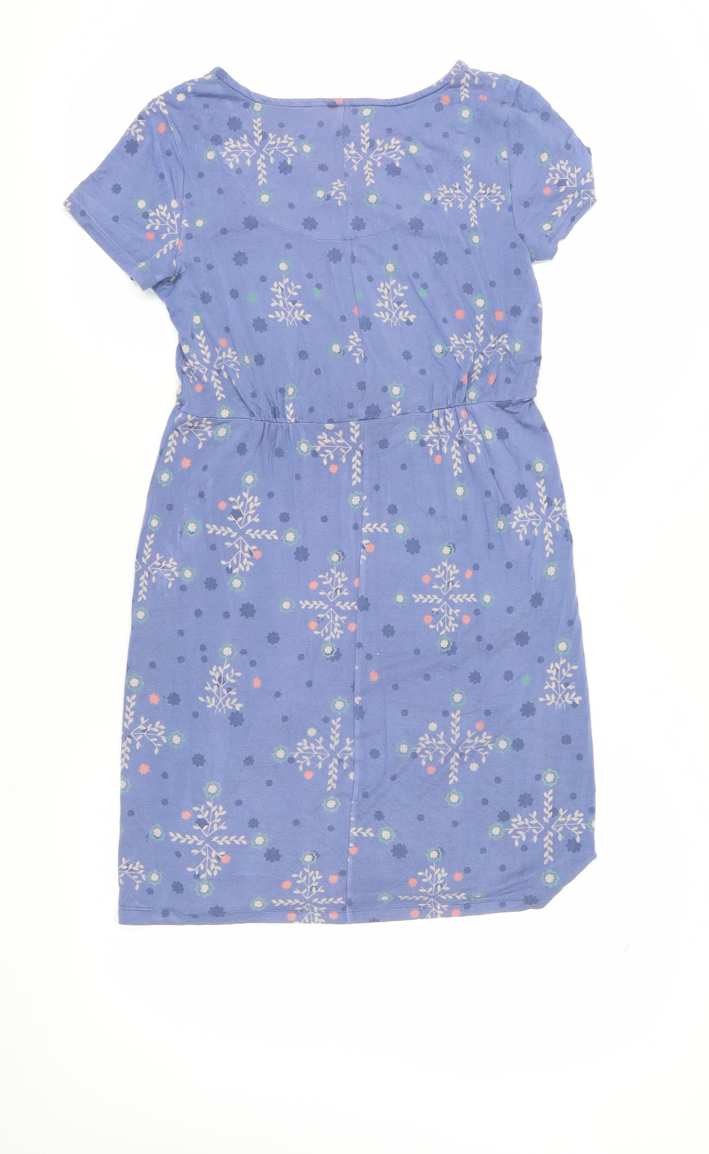 White Stuff Women's Floral Blue Knee-Length Dress 10