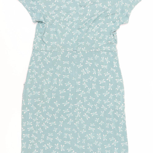 White Stuff Women’s Green Floral T-Shirt Dress Size 10