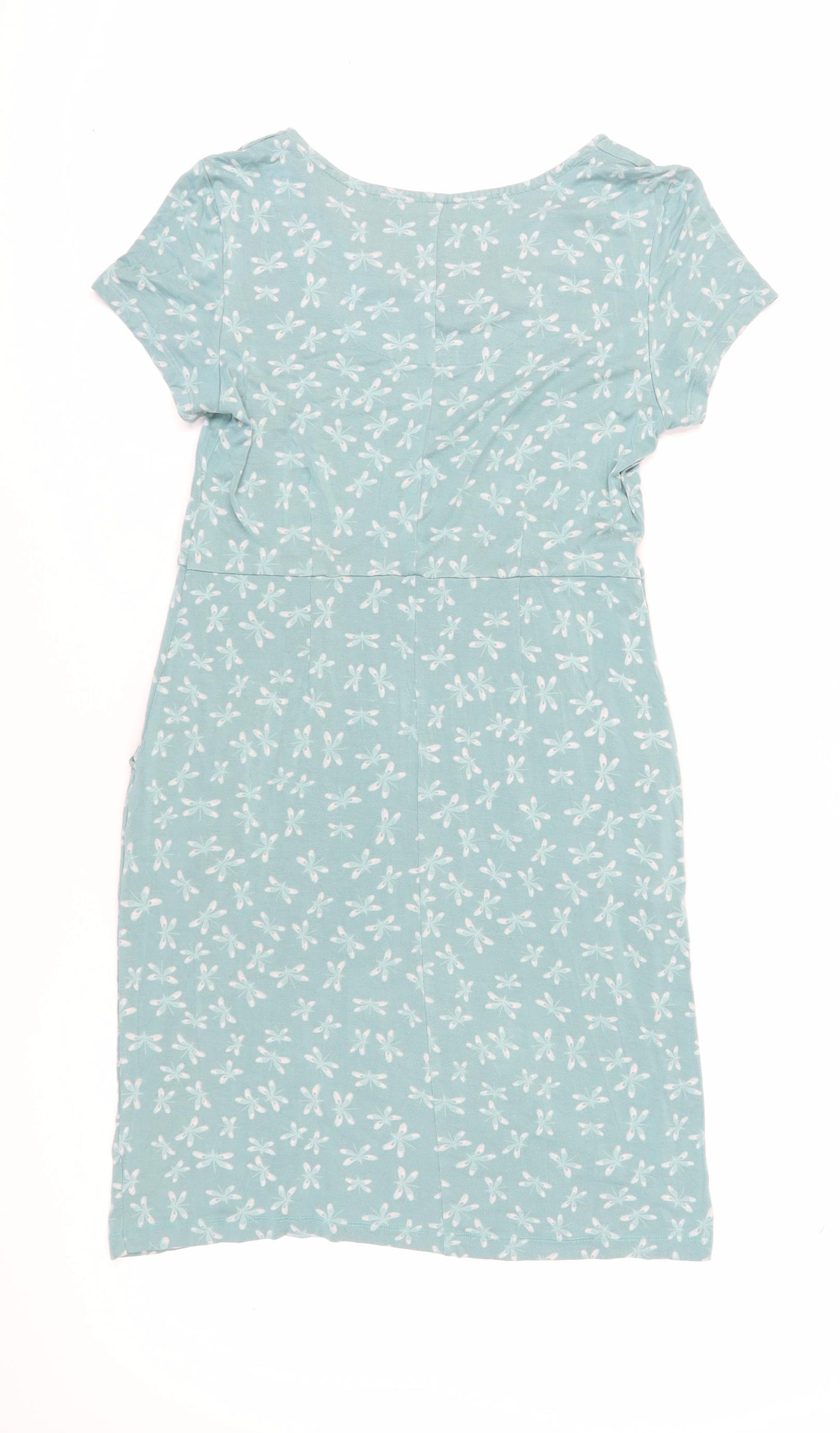 White Stuff Women’s Green Floral T-Shirt Dress Size 10