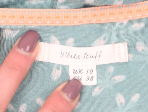 White Stuff Women’s Green Floral T-Shirt Dress Size 10