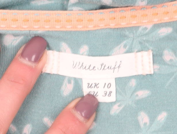White Stuff Women’s Green Floral T-Shirt Dress Size 10