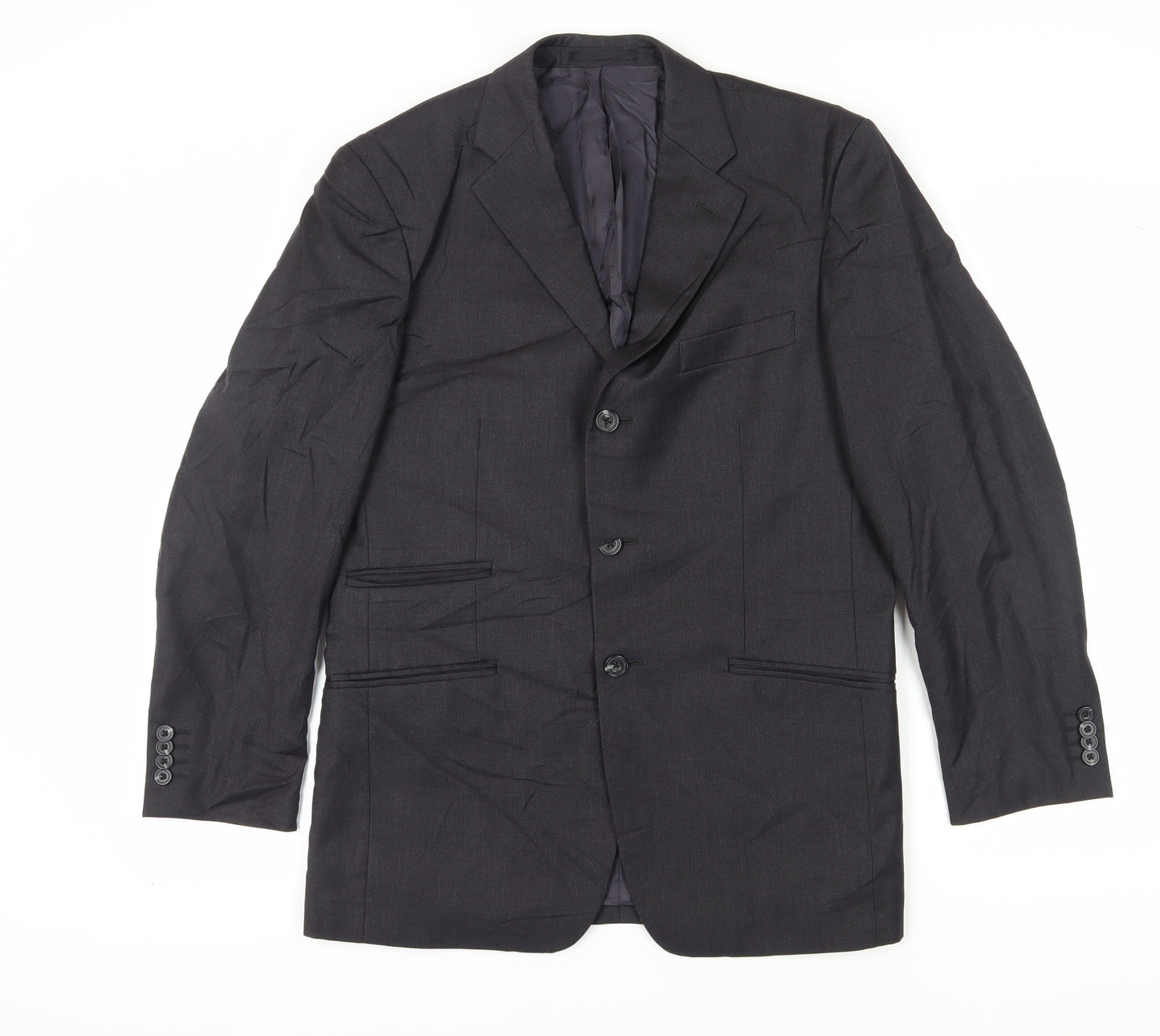 T.M.Lewin Men's Black Wool Suit Jacket, Size 38S