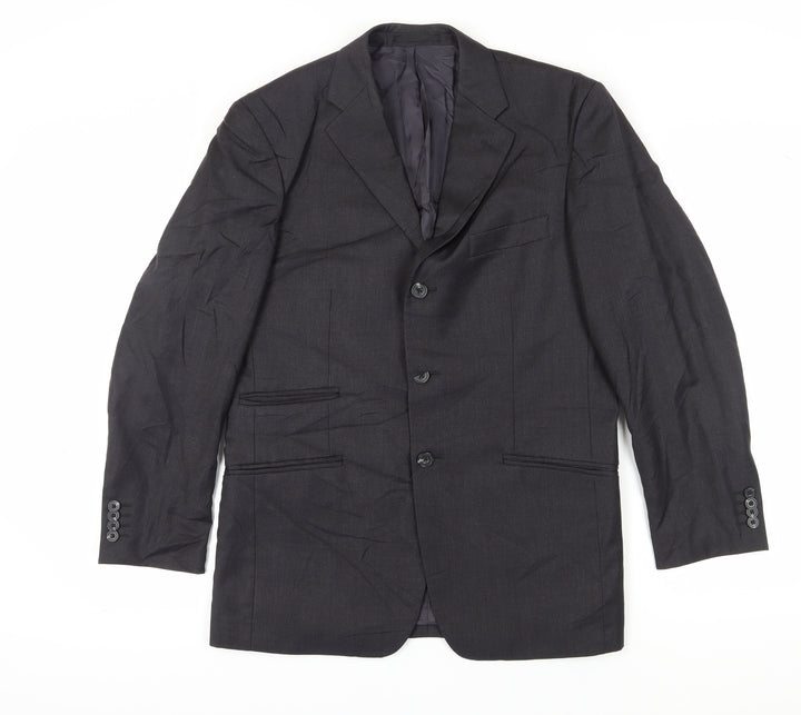 T.M.Lewin Men's Black Wool Suit Jacket, Size 38S