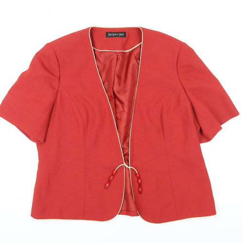Jacques Vert Women's Red Short Sleeve Blazer Size 20