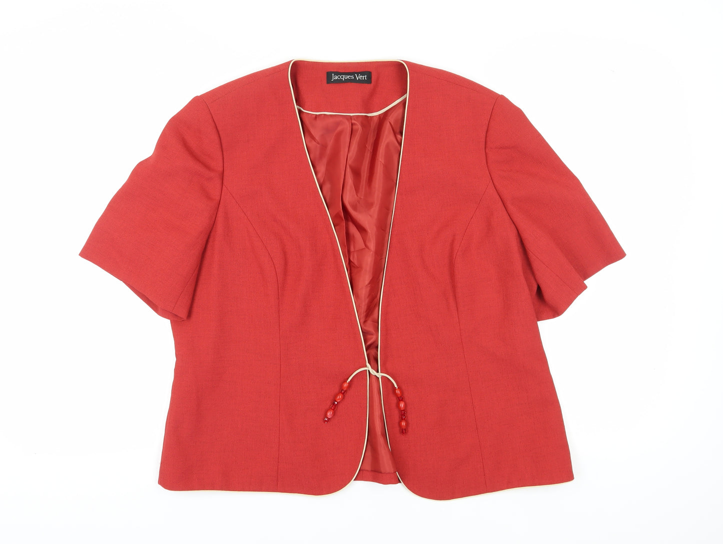 Jacques Vert Women's Red Short Sleeve Blazer Size 20