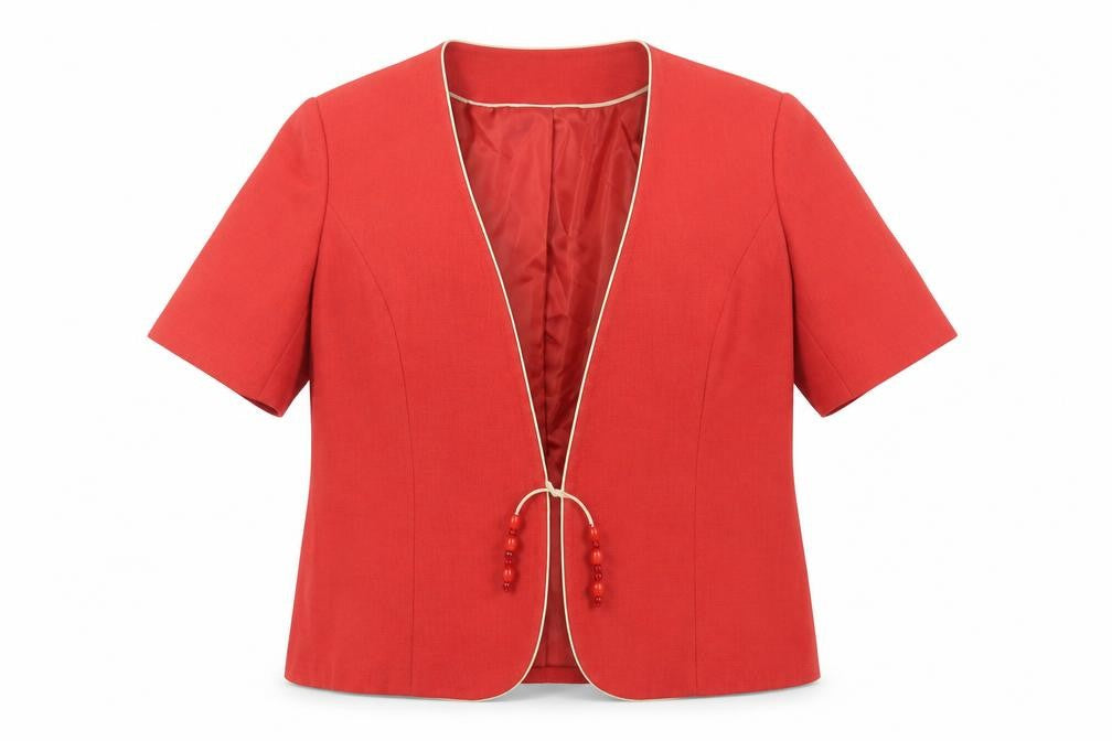 Front view of Jacques Vert Women's Red Short Sleeve Blazer, size 20