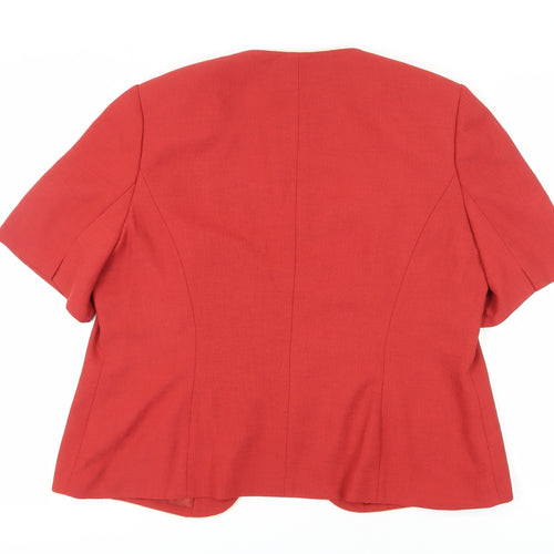 Jacques Vert Women's Red Short Sleeve Blazer Size 20