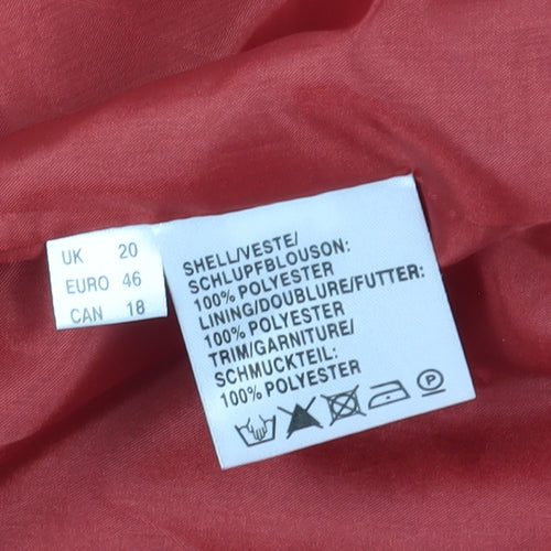 Jacques Vert Women's Red Short Sleeve Blazer Size 20