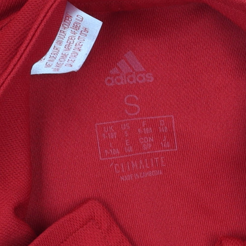 Adidas Boys Red Polo T-Shirt, Size S, Sporty Graphic Print