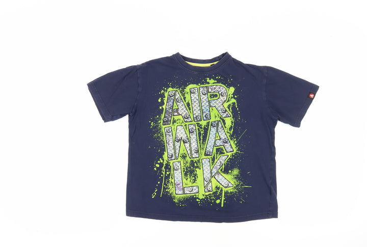 Airwalk Boys Blue Graphic T-Shirt, Age 9-10, Cotton Casual