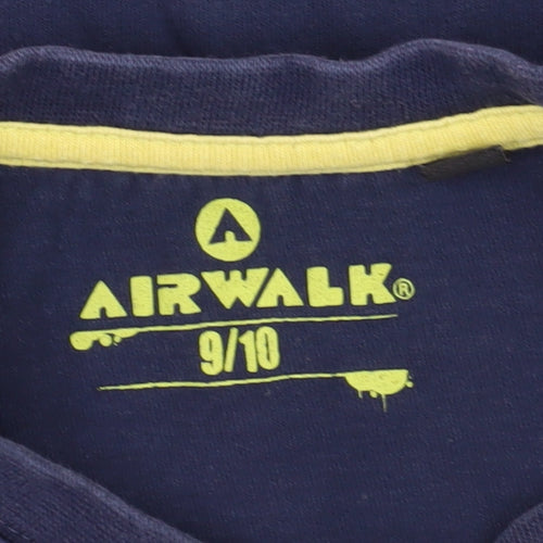 Airwalk Boys Blue Graphic T-Shirt, Age 9-10, Cotton Casual