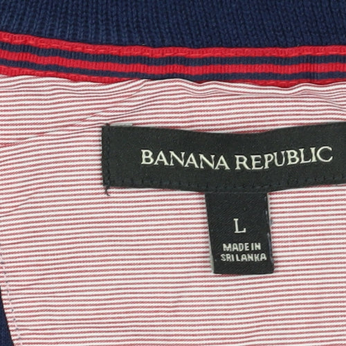 Banana Republic Men's Blue 1/4 Zip Pullover Sweatshirt L