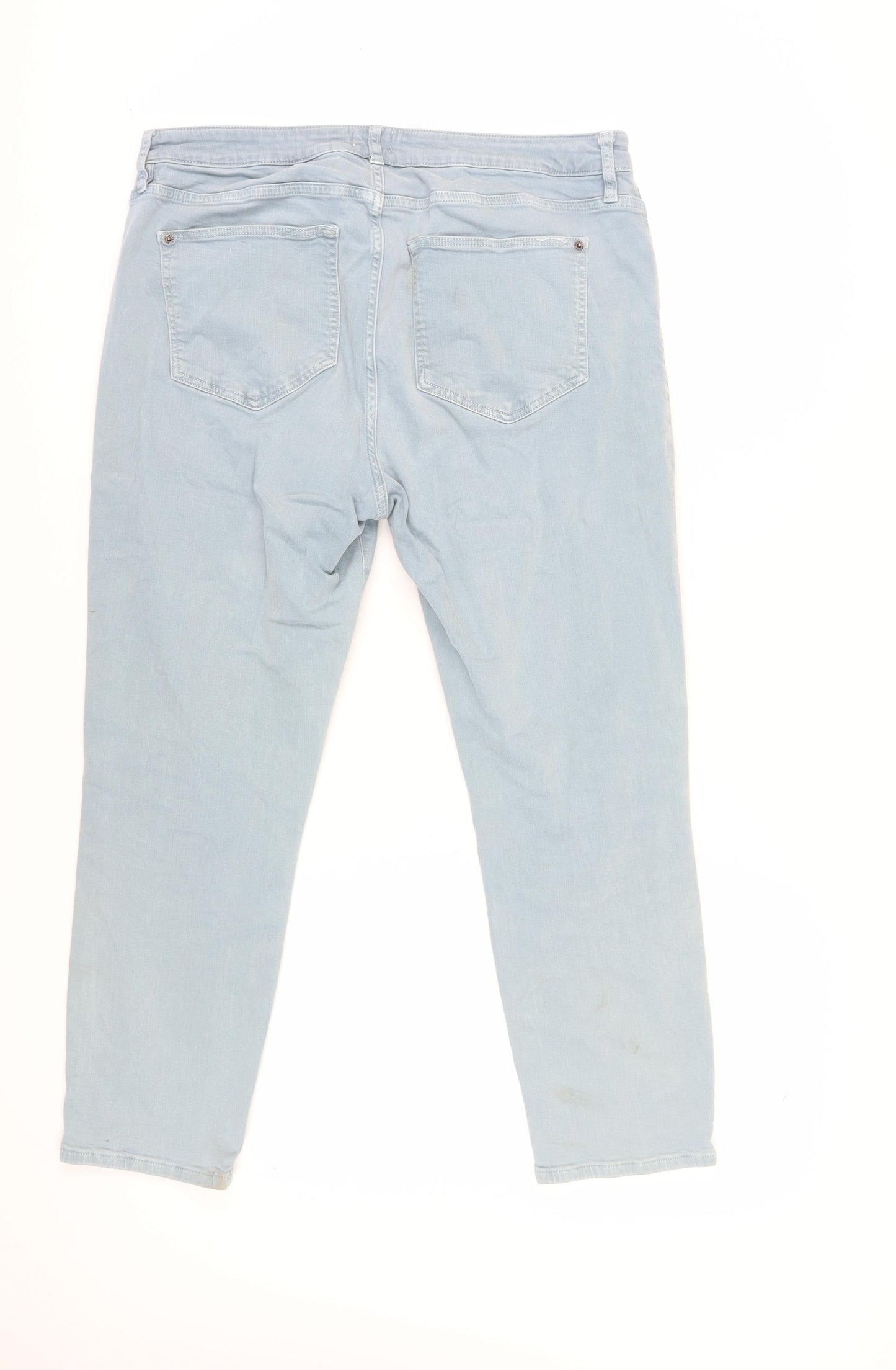 White Stuff Women's Light Blue Straight Jeans (Size 16)