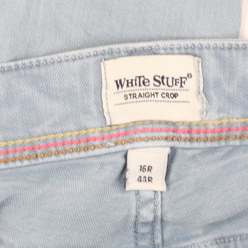 White Stuff Women's Light Blue Straight Jeans (Size 16)