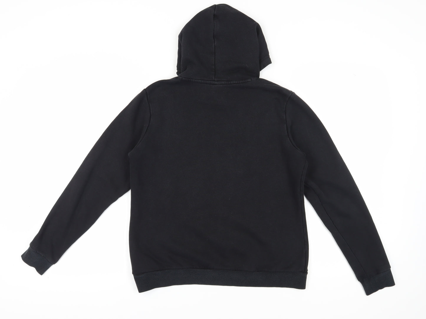 Puma Women's Black Hoodie with Logo, Size 16, Drawstring