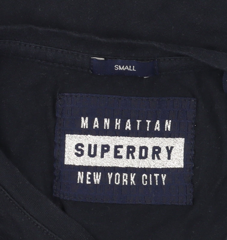 Superdry Women's Black Crochet Accents T-Shirt Size 10