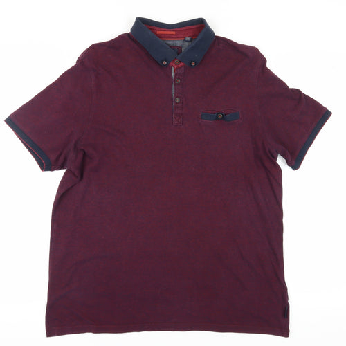 Ted Baker Men’s Red Polo Shirt - Size L, Button Down