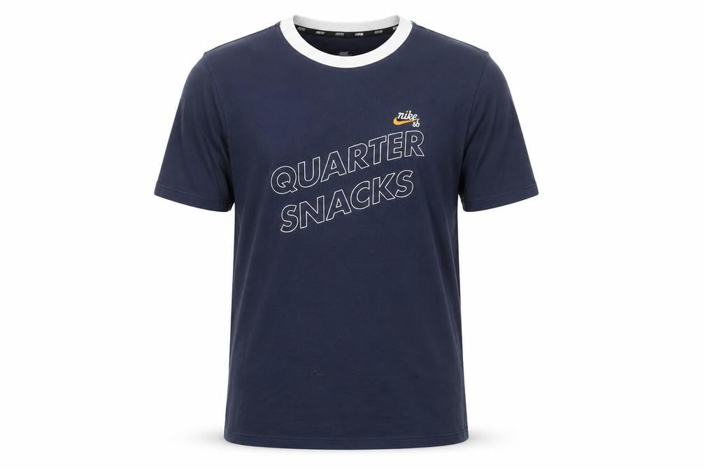 Front view of Nike Men's Blue Crew Neck T-Shirt, size S, Cotton