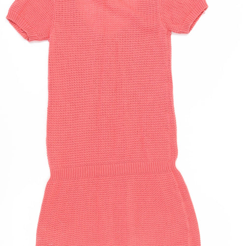 Animal Women's Pink Knit Dress, Size 10 - Short Sleeve