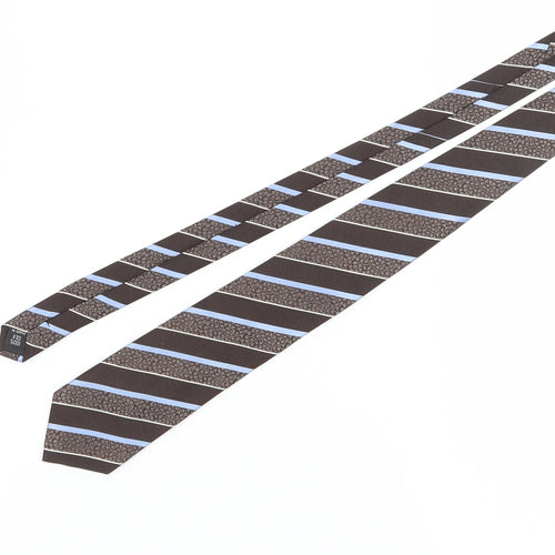 Jeff Banks Men's Brown Striped Slim Silk Tie