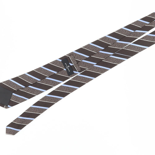 Jeff Banks Men's Brown Striped Slim Silk Tie