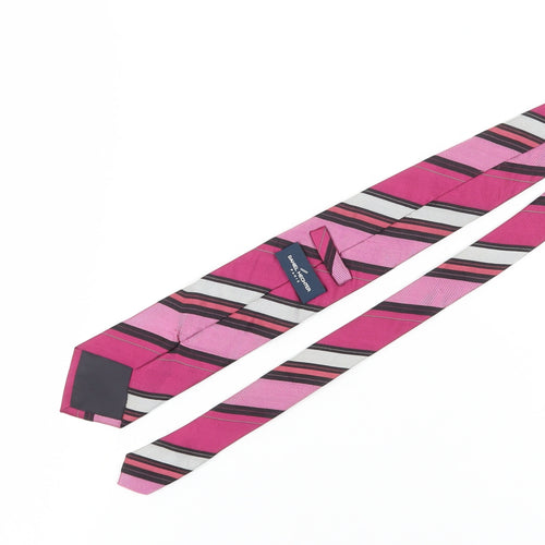 Daniel Hechter Men's Pink Striped Silk Tie, One Size