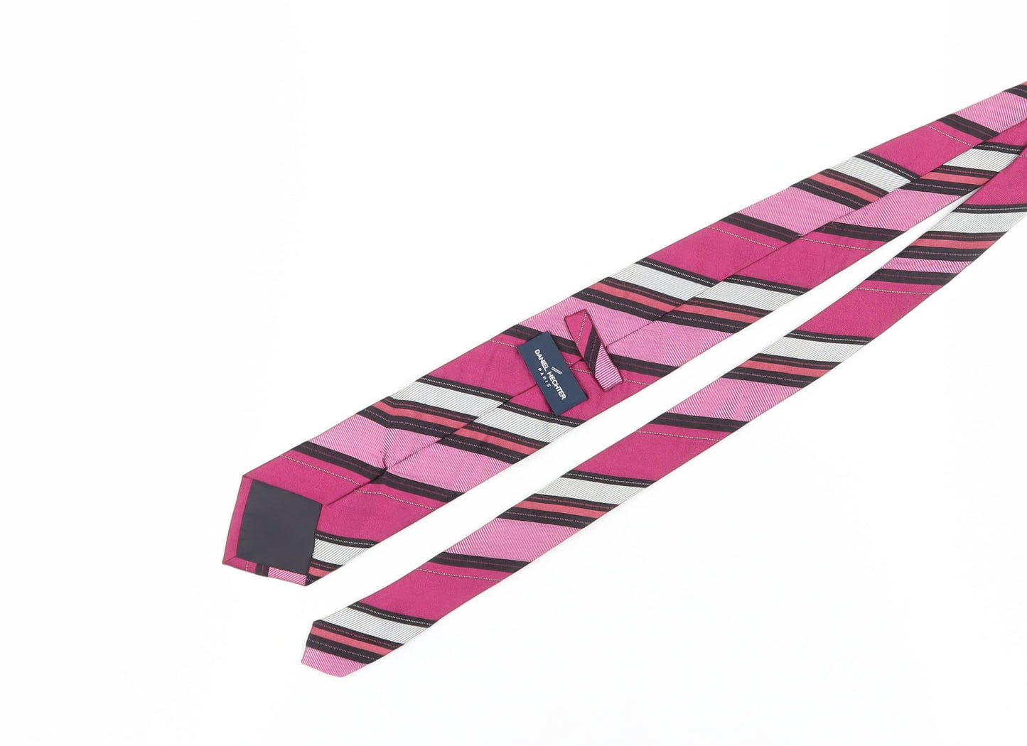 Daniel Hechter Men's Pink Striped Silk Tie, One Size