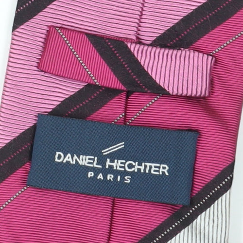 Daniel Hechter Men's Pink Striped Silk Tie, One Size
