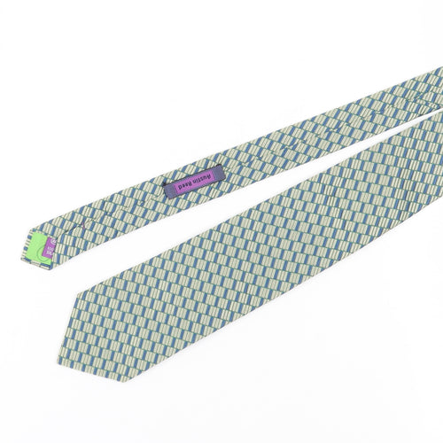 Austin Reed Men's Aqua Geometric Silk Tie One Size