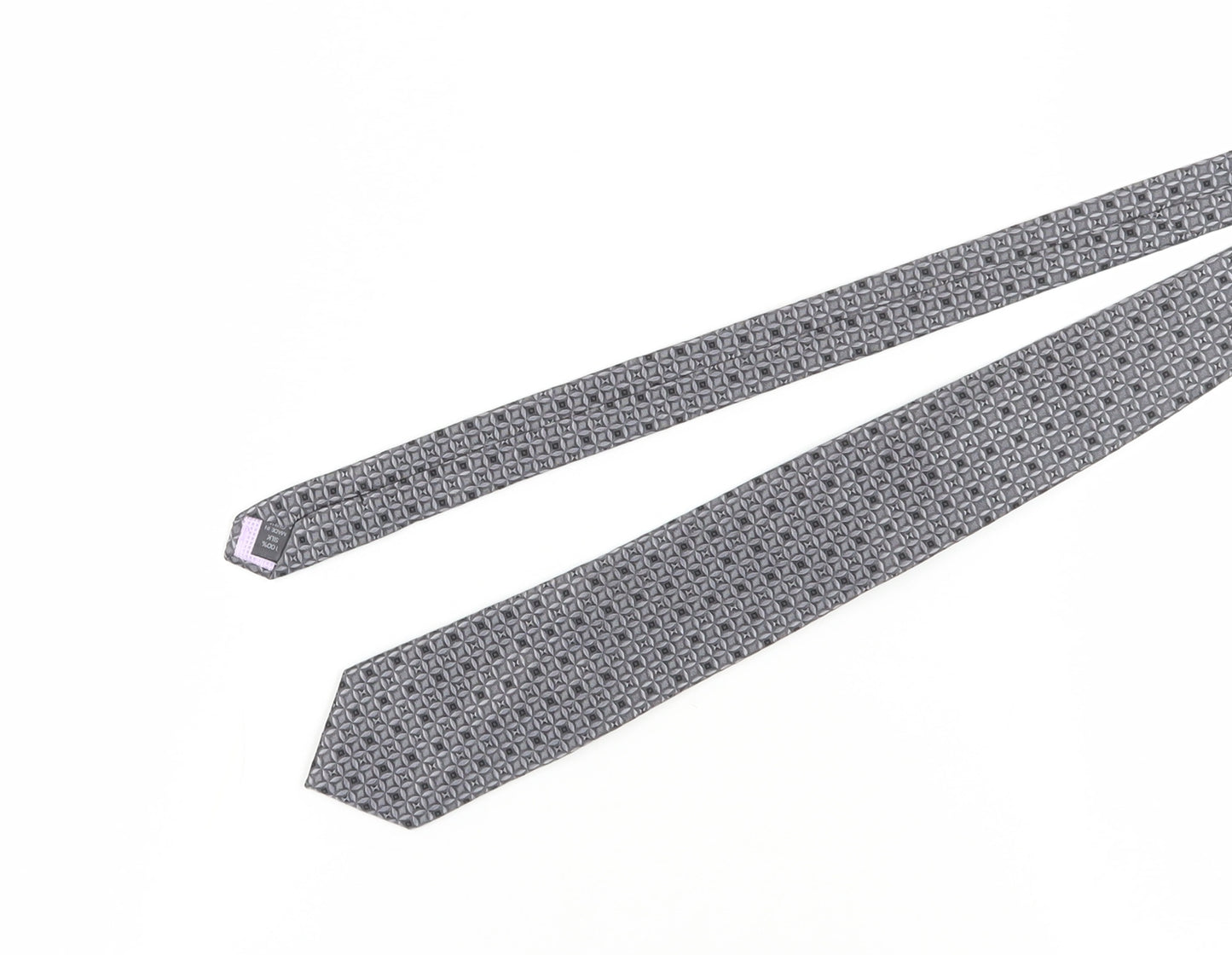 Jeff Banks Grey Geometric Silk Designer Tie