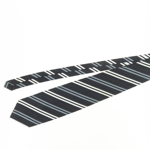 Daniel Hechter Men's Black Striped Silk Tie