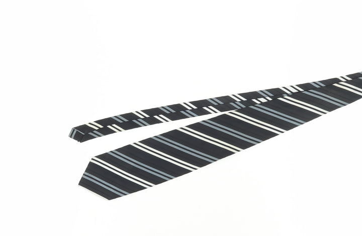 Daniel Hechter Men's Black Striped Silk Tie