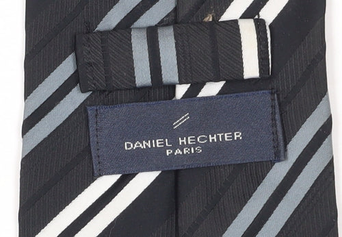 Daniel Hechter Men's Black Striped Silk Tie